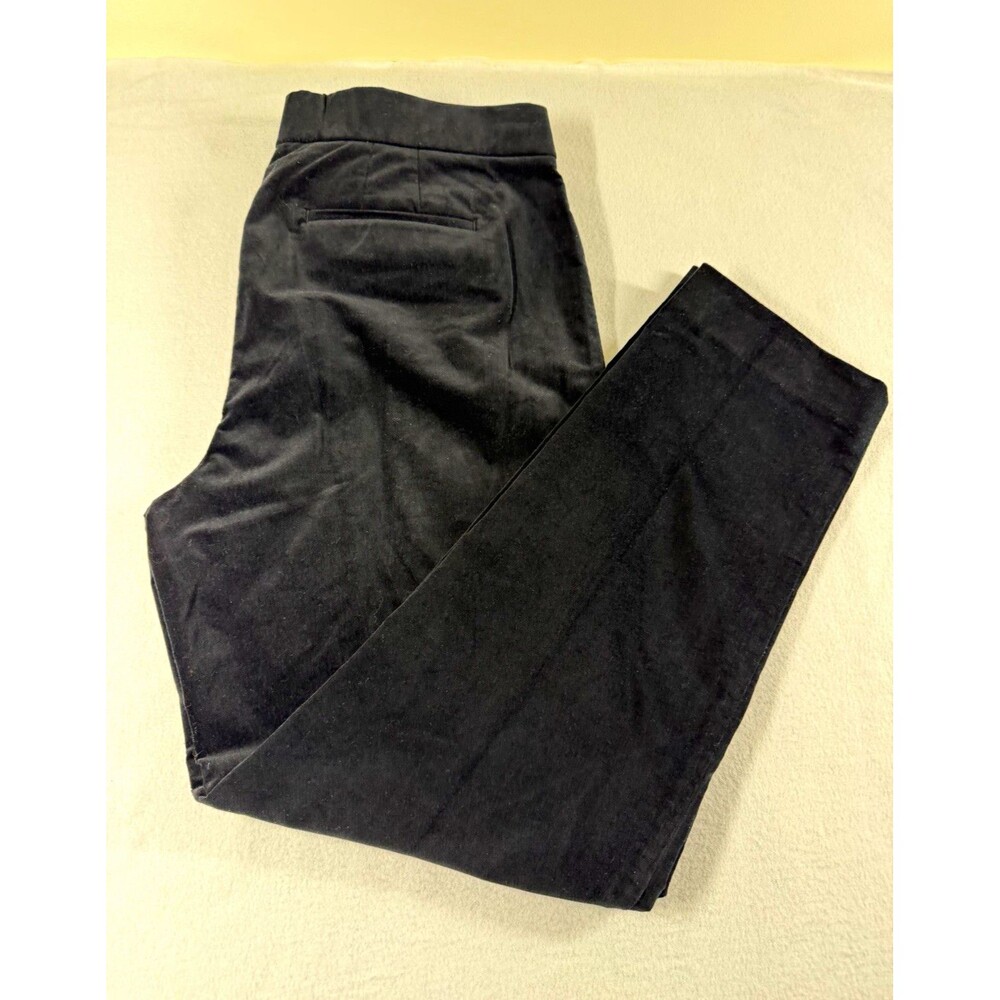 Talbots Black Velvet Straight Leg Women's Size 12 Mid Rise Pockets 532